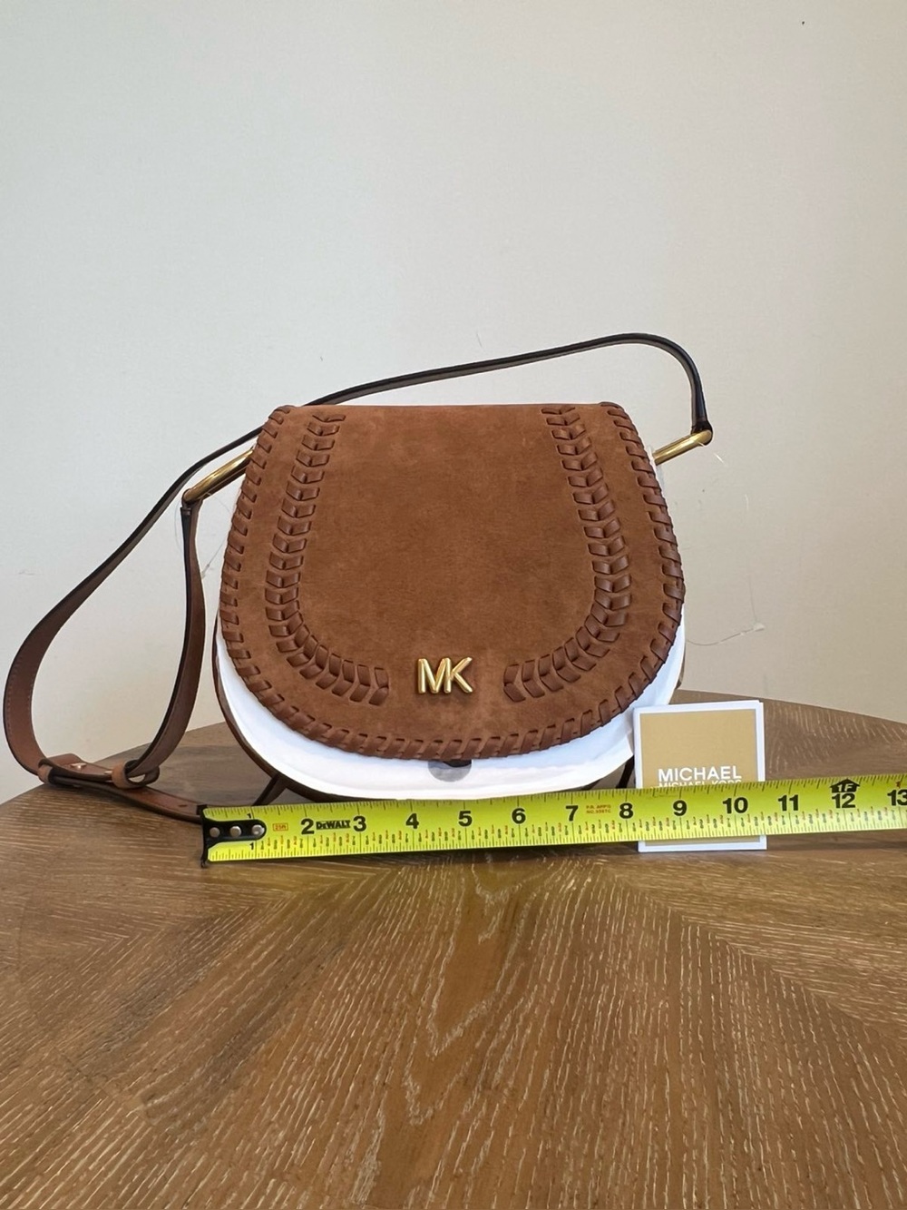 Michael Kors Josie Medium Whipstitched Suede Saddle Bag - Picture 4 of 7